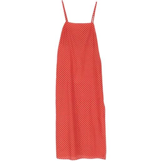 Matteau abito midi con scollo squadrato - rosso