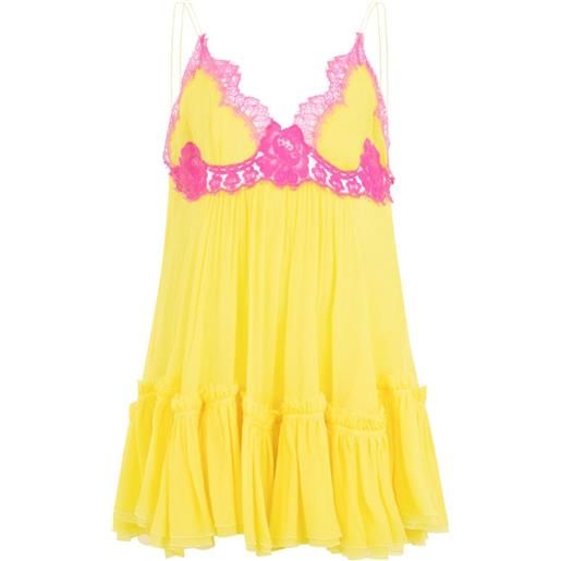 Roberto Cavalli abito corto con ruches - giallo