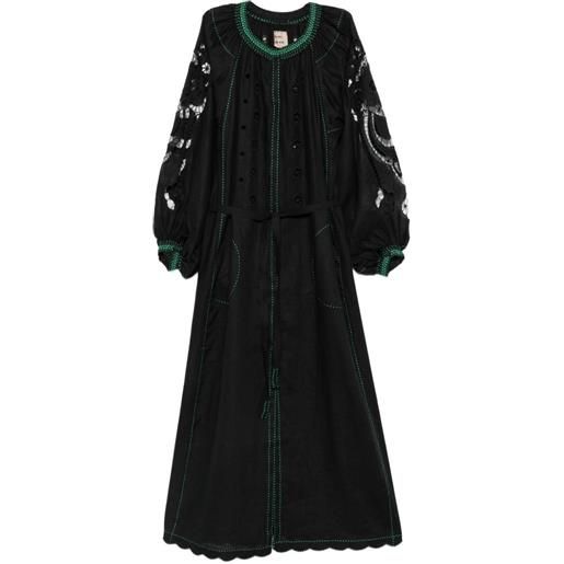 Vita Kin babylon embroidered midi dress - nero