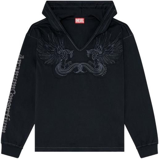 Diesel felpa con scollo a v - nero