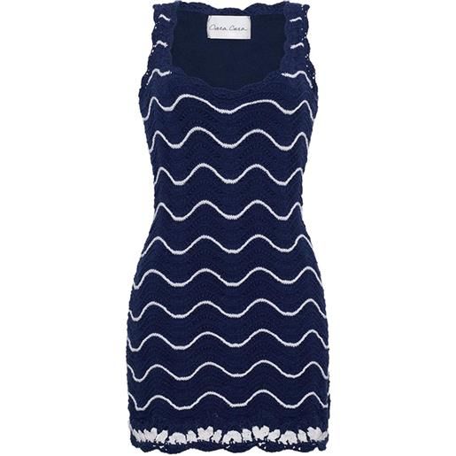 Cara Cara abito corto orel con motivo a zigzag - blu