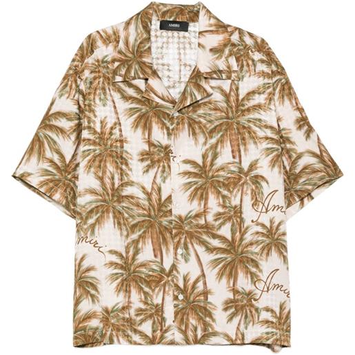 AMIRI camicia palem con stampa palm tree - toni neutri