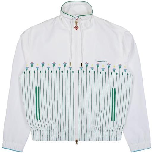 Casablanca giacca gessata a fiori - bianco