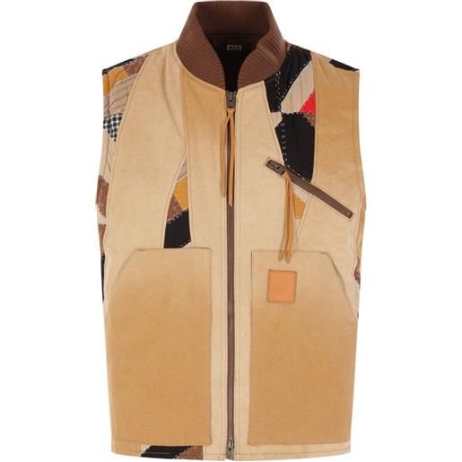 KHOKI giacca con design patchwork - toni neutri