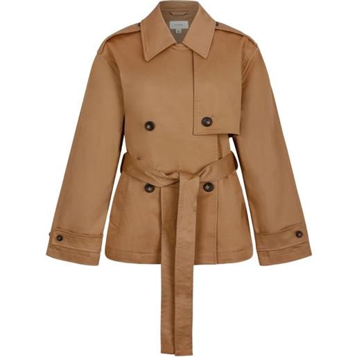 Calvin Klein trench doppiopetto con cintura - marrone