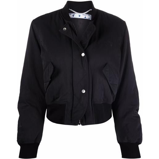 Off-White bomber con ricamo - nero