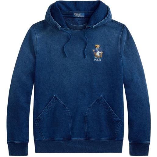 Polo Ralph Lauren felpa con cappuccio e logo - blu