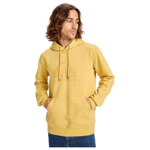 Quiksilver maglione in pile comp logo hoodie uomo marrone