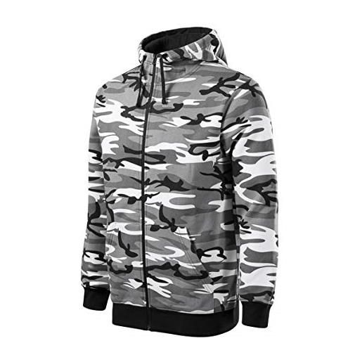 Malfini camo zipper - felpa da uomo mimetica mimetico grigio. L
