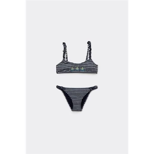 Calzedonia costume due pezzi bambina green vichy blu