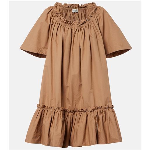 Saint Laurent abito corto in cotone con volant