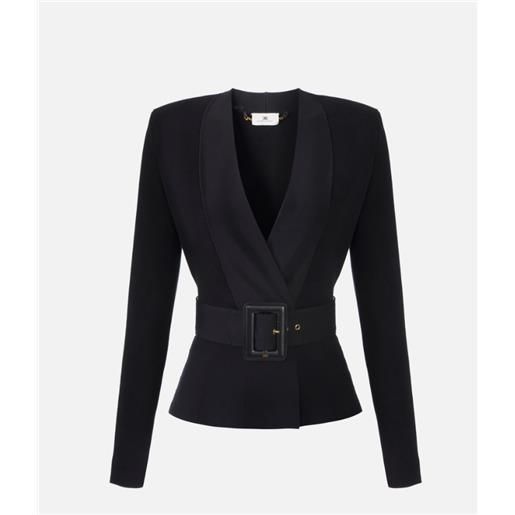 ELISABETTA FRANCHI giacca in maglia con cintura