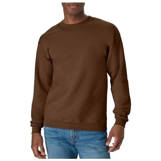 Hanes, eco. Smart fleece crewneck sweatshirt, big & tall available, single or 2-pack maglia di tuta, trasparente, marrone militare, 3xl uomo