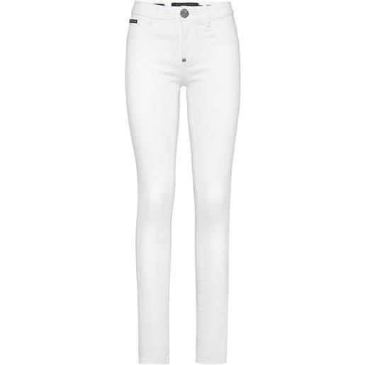 Philipp Plein jeggings con logo - bianco