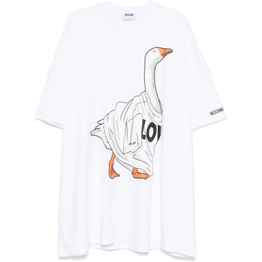 Moschino abito corto con stampa - bianco