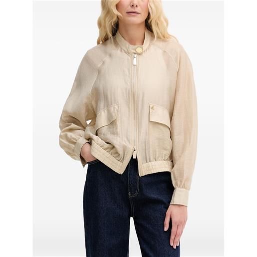 Lola Casademunt logo-plaque zip-up bomber jacket - toni neutri