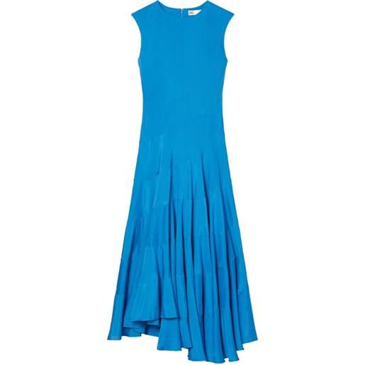 Tory Burch abito svasato in cotone e seta - blu