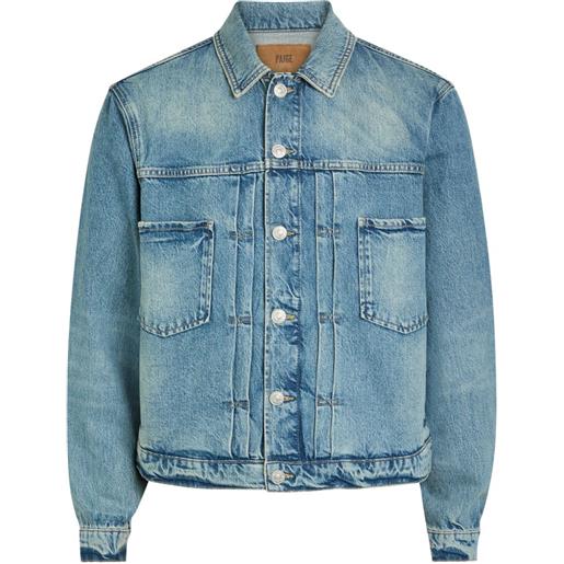 PAIGE giacca denim tobin con pieghe - blu