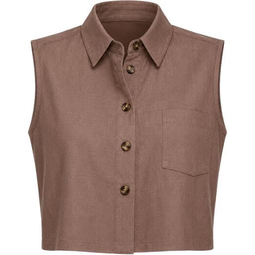 HEVRON top crop katja - marrone
