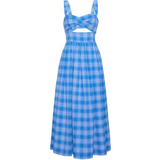 Cara Cara abito midi clover a quadri - blu