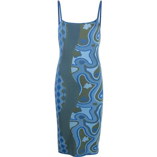 Ahluwalia abito con stampa grafica - blu