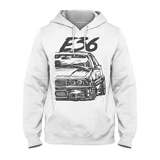 1/4 Mile Kult e36 m3 - felpa con cappuccio da uomo #2066 bianco xxl