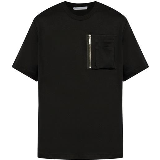 Helmut Lang t-shirt con zip - nero