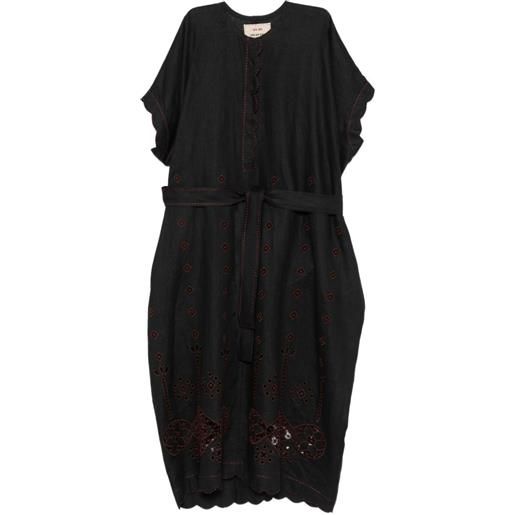 Vita Kin abito midi sweet jane con ricamo - nero