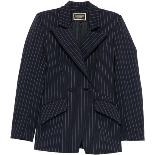 MITILIANE COUTURE blazer monopetto gessato - blu