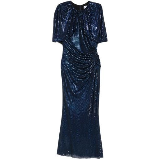Self-Portrait abito midi con paillettes - blu