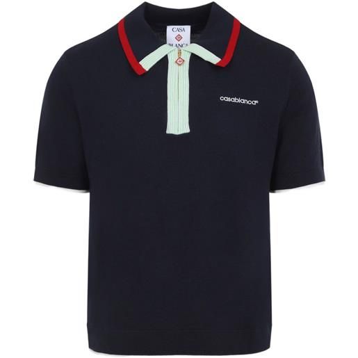 Casablanca polo con ricamo - blu
