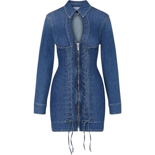 LIU JO abito corto denim con laccetti - blu