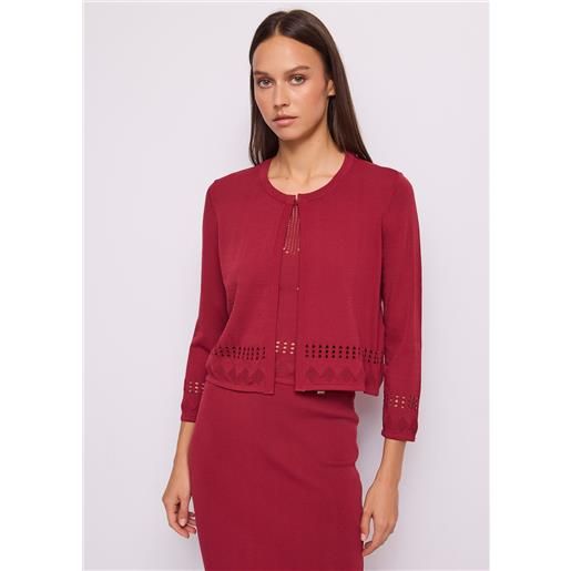 Gaudì cardigan bordeaux da donna in maglia