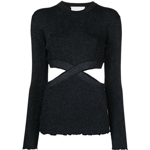 3.1 Phillip Lim top con inserti - nero