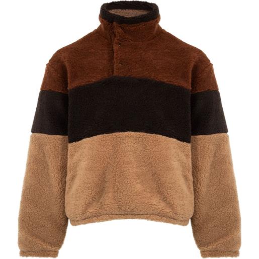 Le Pere felpa teddy con trama sherpa - marrone