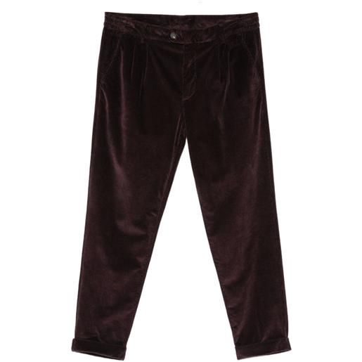 Eleventy pantaloni a coste con pieghe - rosso