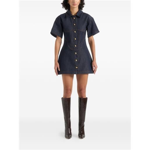 Manière De Voir abito mathilde denim indaco con cuciture a contrasto - blu