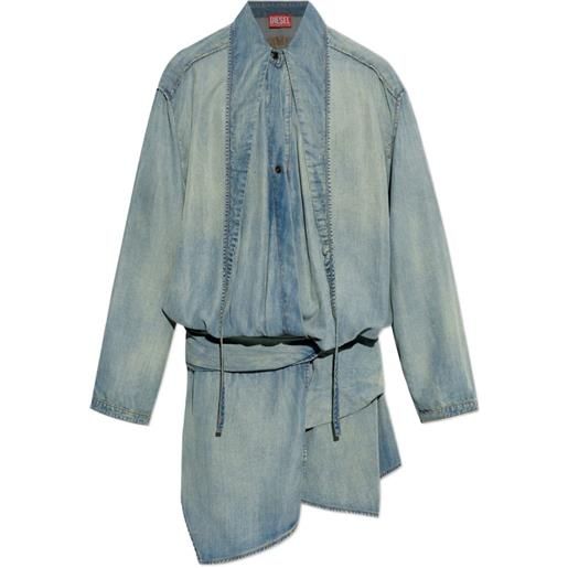 Diesel abito drappeggiato asimmetrico - blu