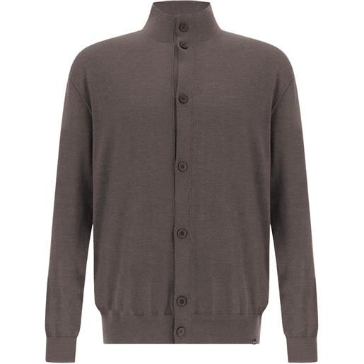 Paul & Shark cardigan a collo alto - marrone