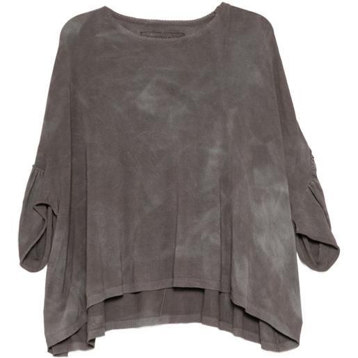 Rundholz t-shirt con maniche a palloncino - grigio