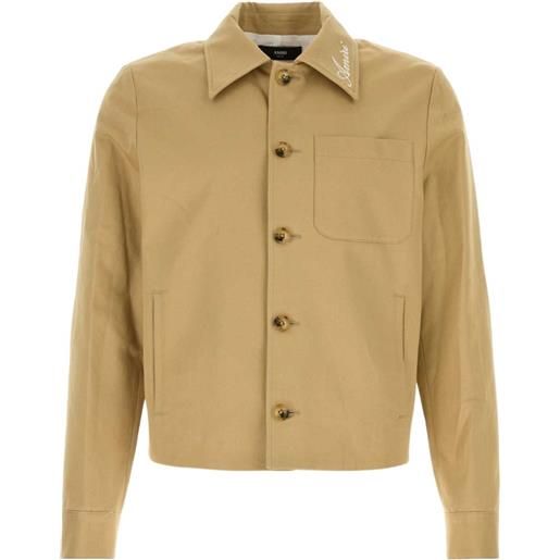 AMIRI giacca-camicia con logo - toni neutri