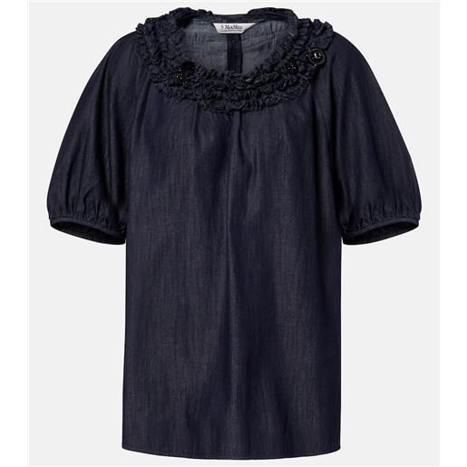 'S Max Mara blusa di jeans con volant