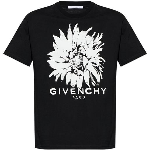 Givenchy felpa a fiori con logo - nero