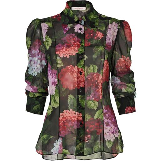 Carolina Herrera blusa in chiffon con stampa floreale - nero