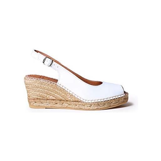 Toni Pons espadrillas da donna in pelle - croacia - bianco, 40 eu