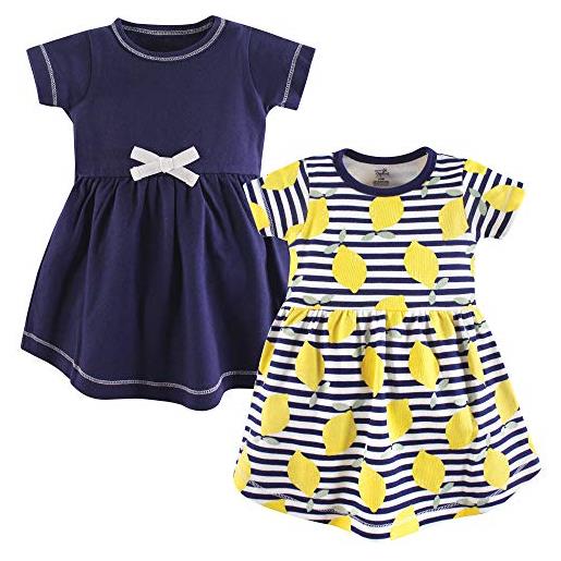 Touched by Nature abiti da bambina in cotone biologico a maniche corte e maniche lunghe, baby toddler lemons manica corta, 3-6 mesi