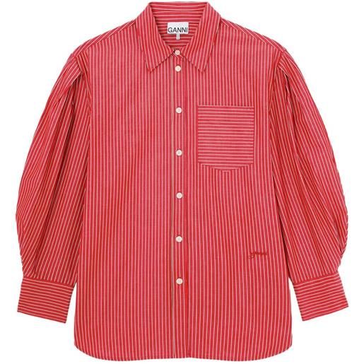 GANNI camicia a righe - rosso