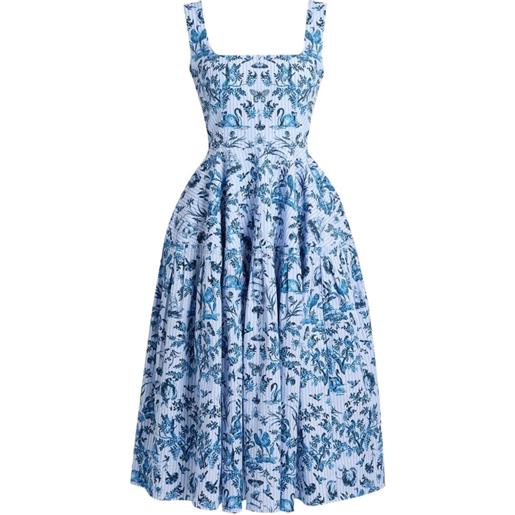 ERDEM printed sleeveless dress - blu