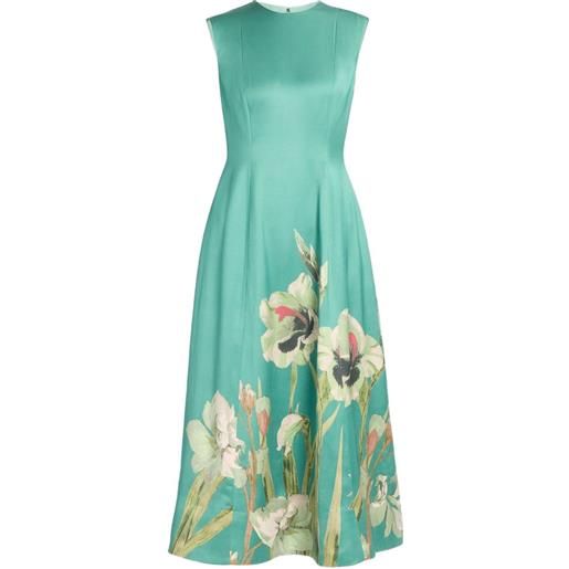 ERDEM floral-print sleeveless midi dress - verde
