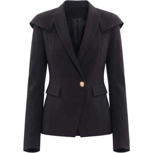 Saiid Kobeisy blazer sartoriale con ruches - nero